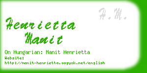 henrietta manit business card